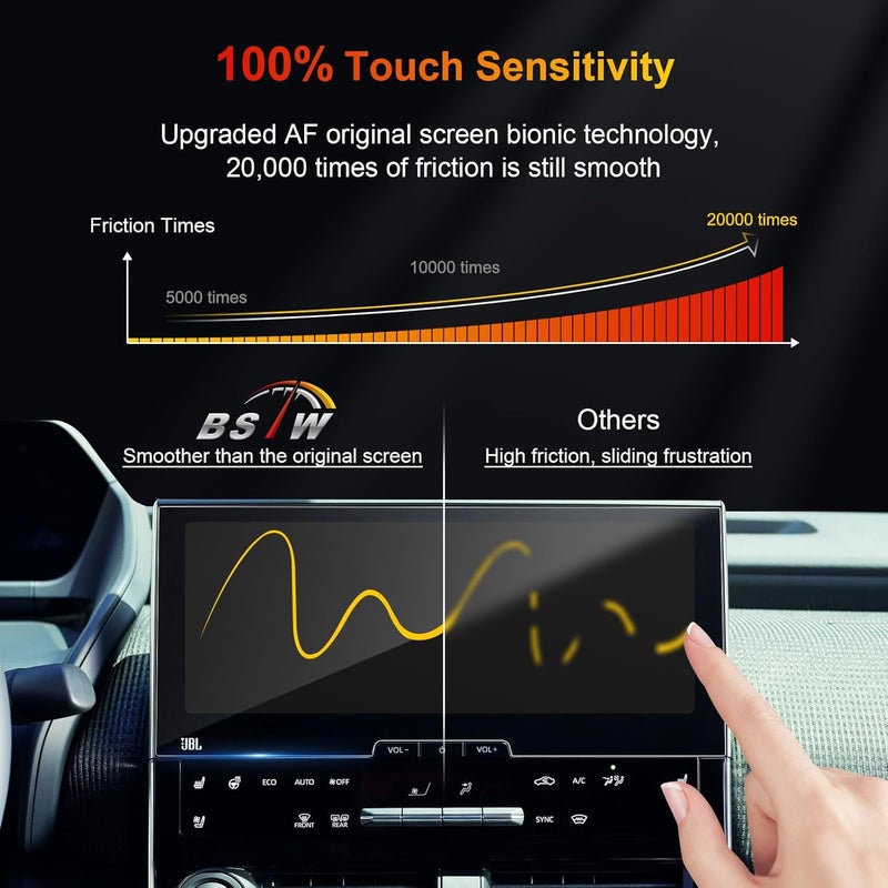 BSTW for 2024 Toyota bZ4X Screen Protector for 2023-2025 Subaru Solterra Limited/Touring & 2023-2025 Toyota bZ4X XLE 12.3-Inch Display Accessories Tempered Glass Protective Film (bZ4X 12.3-In HD) - Image 5